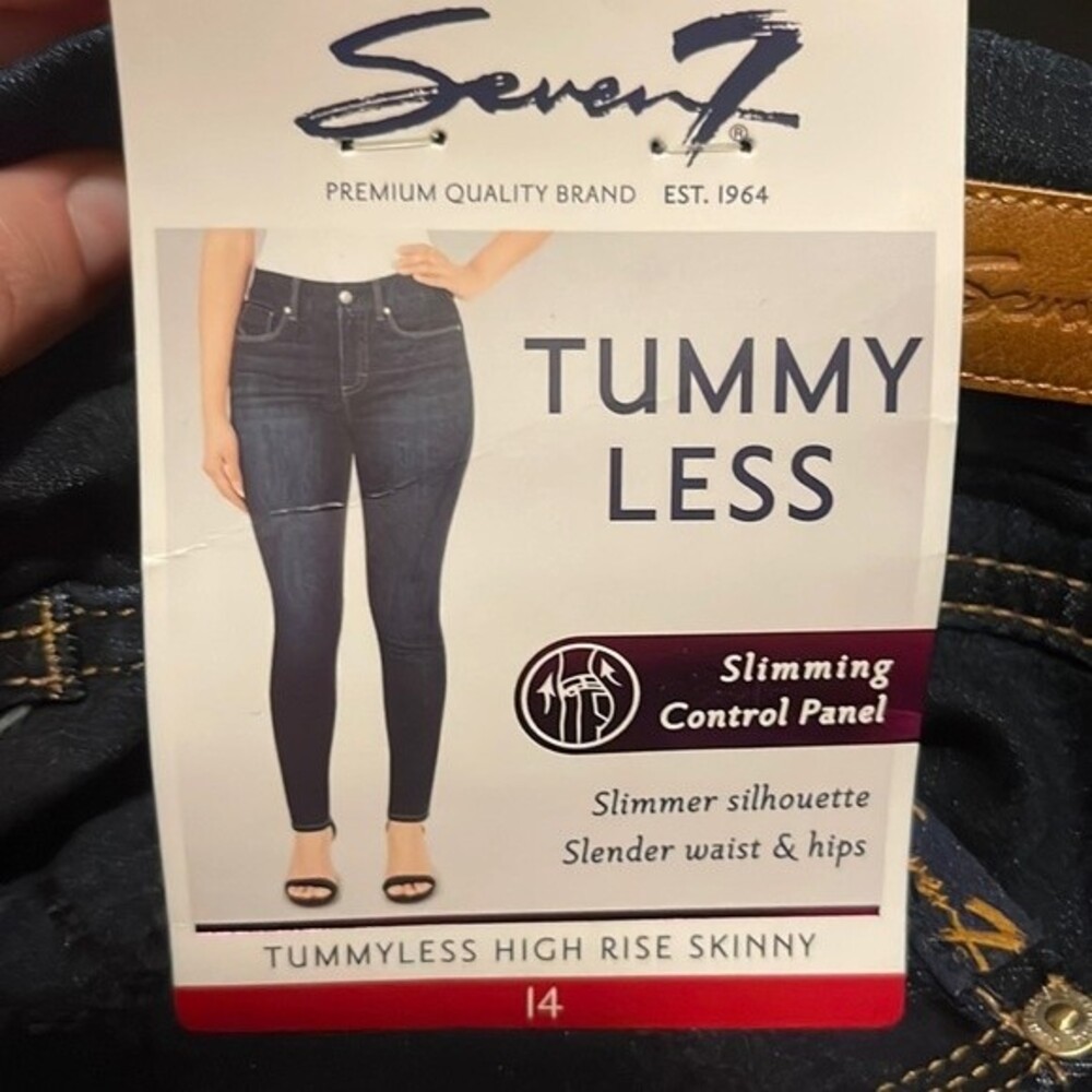 Seven7 Tummy Less sz 14 High Rise Skinny Jeans color Montreal NWT MY1975DE